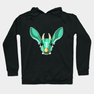 cyan baby mountain gazelle face Hoodie